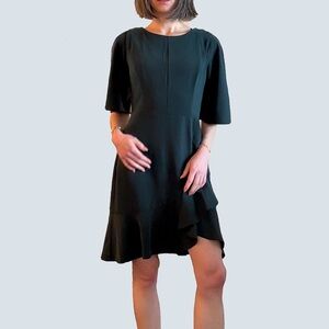 Emerald Green Wrap Effect Dress